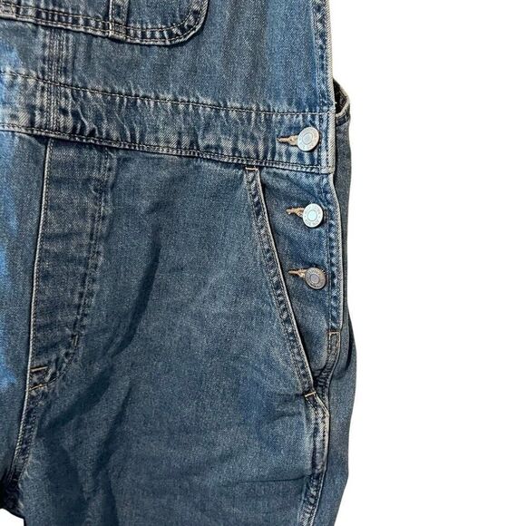 GAP DENIM 90’s Y2k Slouchy shorta medium wash overall shorts size Large denim ov - Picture 4 of 16